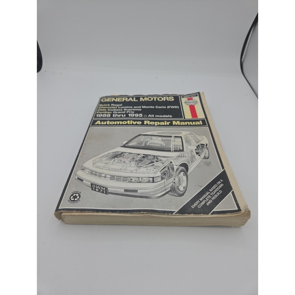 Regal Lumina Cutlass Supreme Grand Prix Haynes Repair Manual 1988-1995